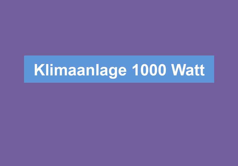 Du betrachtest gerade Klimaanlage 1000 Watt
