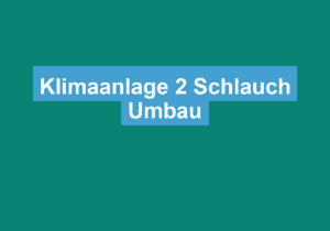 Mehr über den Artikel erfahren Klimaanlage 2 Schlauch Umbau