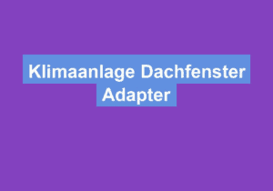 Mehr über den Artikel erfahren Klimaanlage Dachfenster Adapter