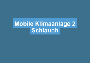 Mehr über den Artikel erfahren Mobile Klimaanlage 2 Schlauch