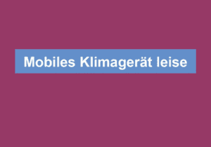Mehr über den Artikel erfahren Mobiles Klimagerät leise